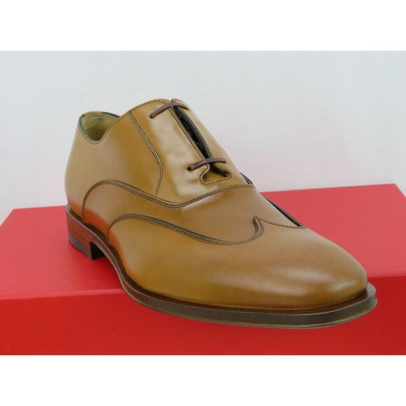 NIB FERRAGAMO CORIAN BROWN TAN BROGUE LEATHER OXFORDS 8.5 EE main image 6